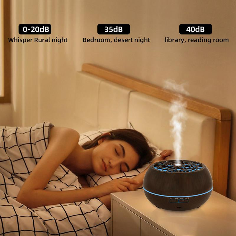 Aromatherapy Diffuser Set: 550ml Essential Oil Diffuser with Remote Control, 6 Fragrance Oils, 7 Color LED Lights, and Auto Shut-Off Feature - Ideal Gift for Holidays, Birthdays, and Self-Care