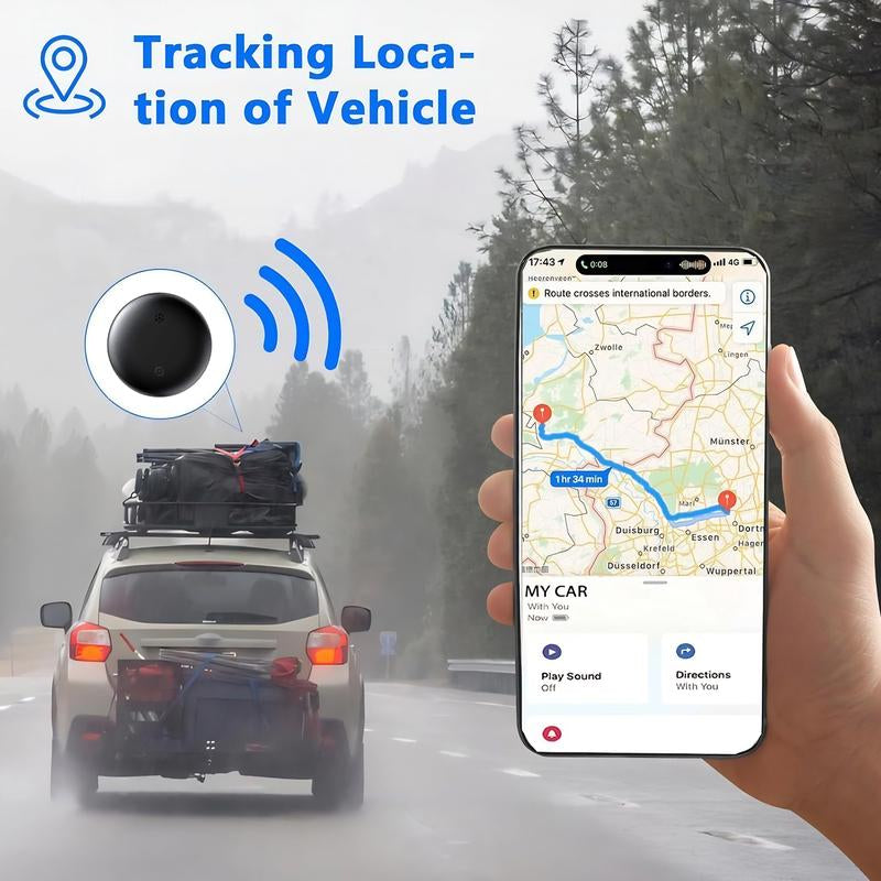 【Free.Ship】Gps Tracker for Car, Portable Mini Tracker Device with Weatherproof Magnetic Case-Hidden GPS Trackers,Anti-Lost Device, Global Coverage Location Tracker,Works with Apple Find My ( IOS Only), for Apple Iphone & Android