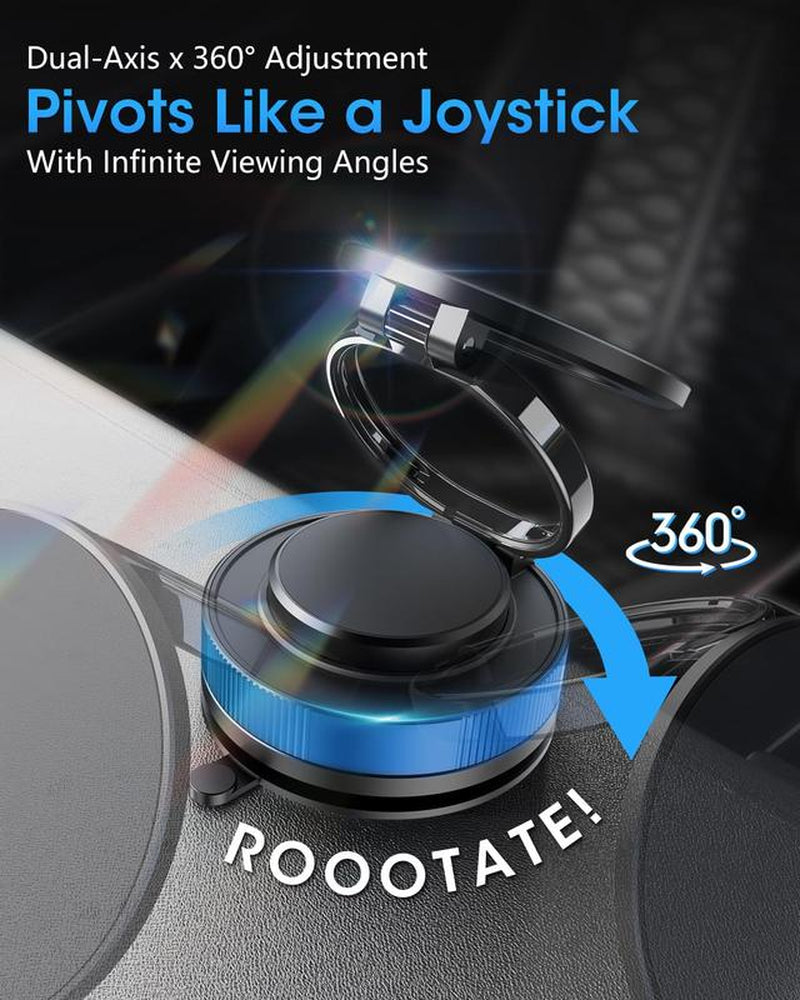 360 Degree Adjustable Vacuum Magnetic Cell Phone Holder - Powerful Suction Cup Mount, Suitable for Car/Mirror and Gym, Universal Fit for Iphone11 and above Models