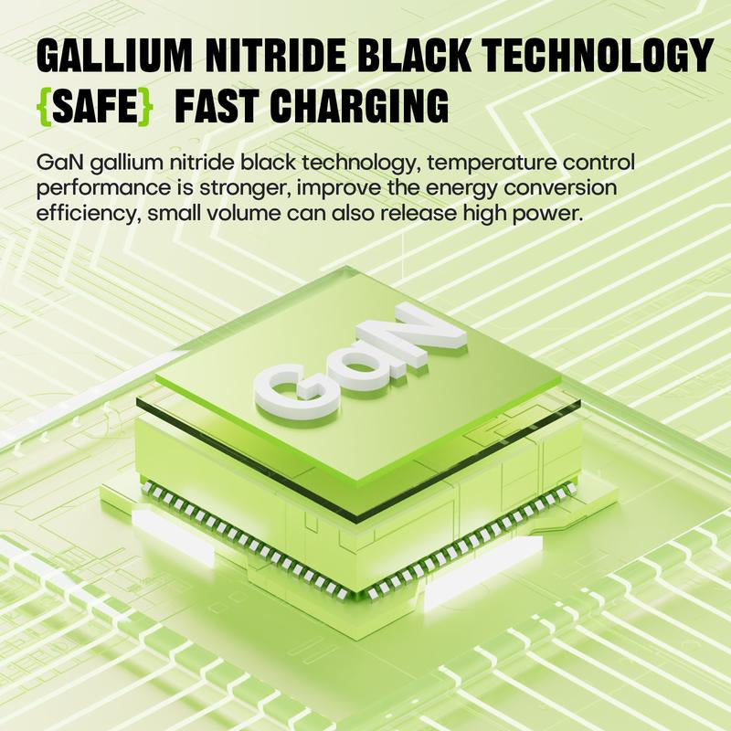 Gan Charger Compatible with 120W Fast Charger with Retractable Type-C and Ligting Cable,Portable Adapter for Iphone 16, Ipad, Macbook, Multi-Device Fast Charging, Folding Charing Cellphone Electronic