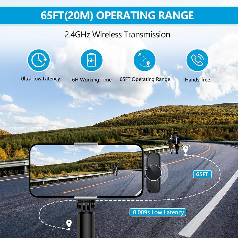 Portable Wireless Lavalier Microphone, 1 Set Professional Wireless Collar Clip Mic for Iphone & Android Phone, Plug-Play Lapel Mic for Video Recording, Teaching, Interviews, Podcast, Tiktok & Vlog, Gift