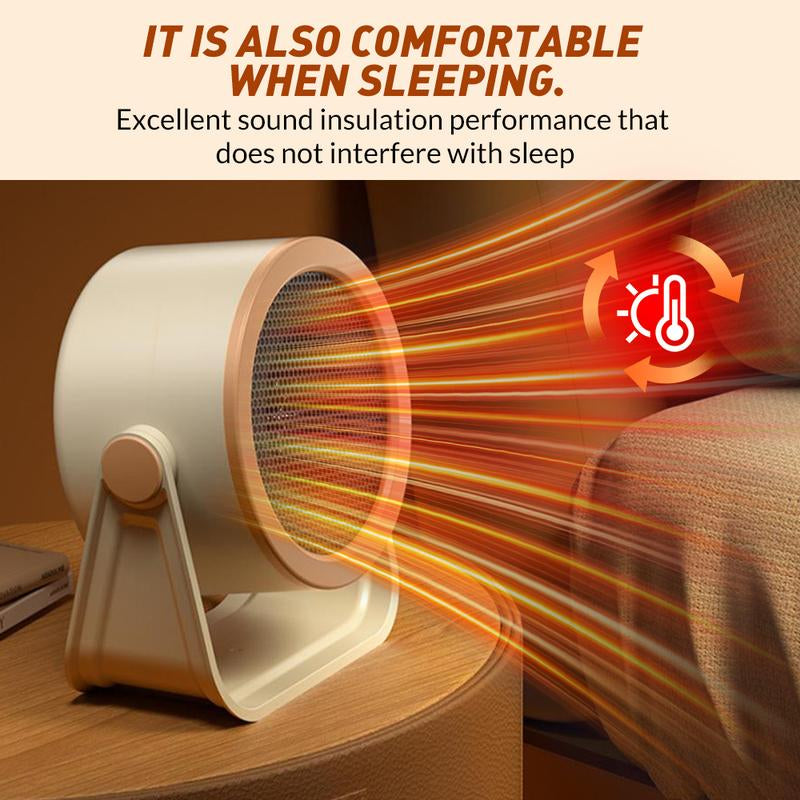 Small Portable Space Heater – Indoor Electric Mini Table Heater, Overheat & Tipping Protection for Office Garage Home