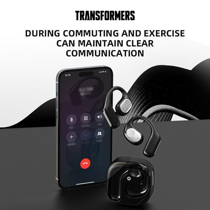 Transformers TF-T18 Wireless Bluetooth Earphones,Ows High-Fidelity Panoramic Sound Headset Textured & Stylish Design Open Ear Headphones Long Battery Life Headphones with Clear Call Mic