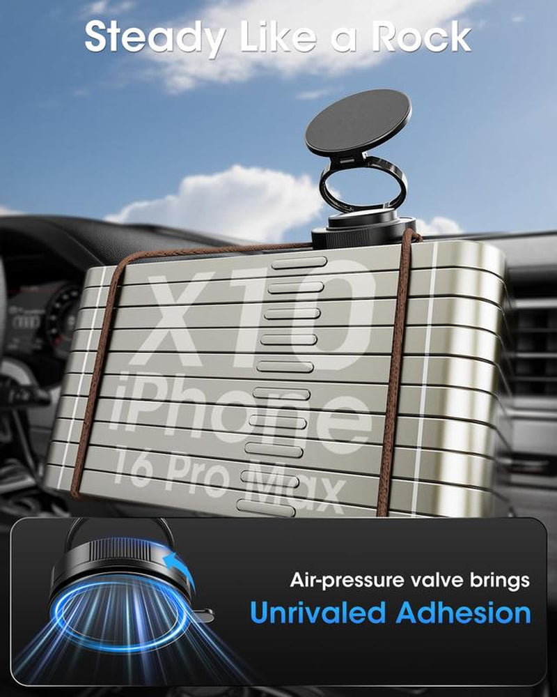 360 Degree Adjustable Vacuum Magnetic Cell Phone Holder - Powerful Suction Cup Mount, Suitable for Car/Mirror and Gym, Universal Fit for Iphone11 and above Models