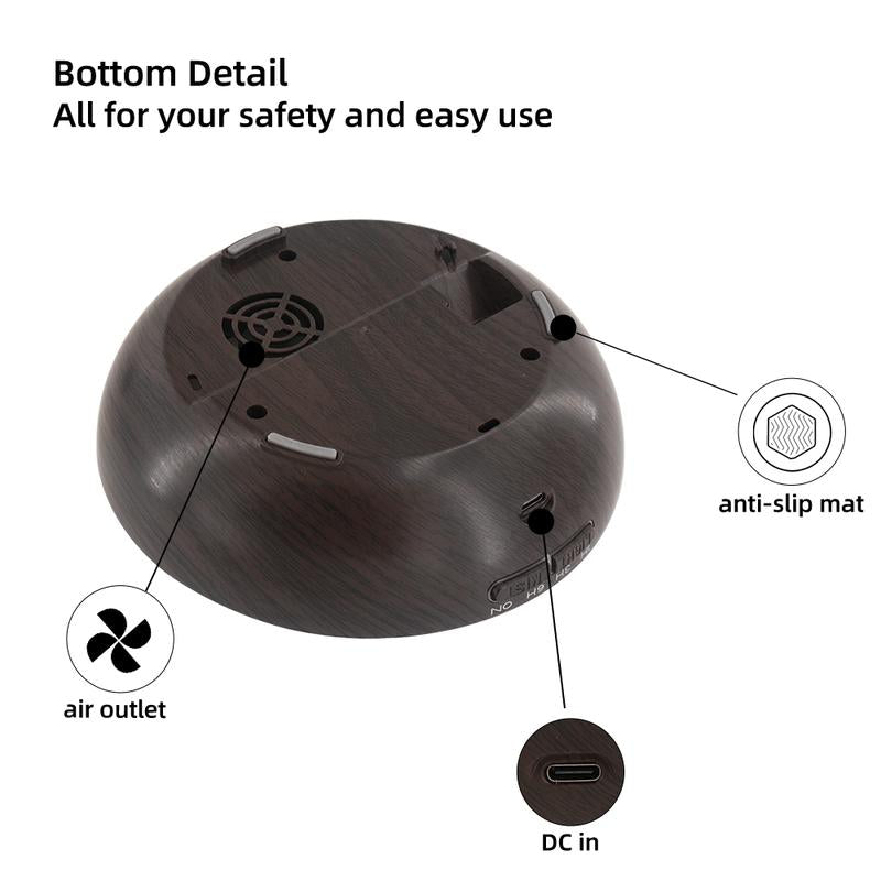 Aromatherapy Diffuser Set: 550ml Essential Oil Diffuser with Remote Control, 6 Fragrance Oils, 7 Color LED Lights, and Auto Shut-Off Feature - Ideal Gift for Holidays, Birthdays, and Self-Care