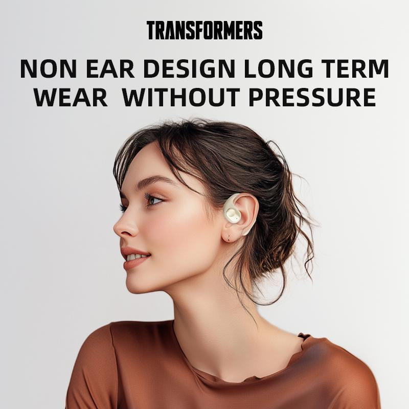Transformers TF-T18 Wireless Bluetooth Earphones,Ows High-Fidelity Panoramic Sound Headset Textured & Stylish Design Open Ear Headphones Long Battery Life Headphones with Clear Call Mic