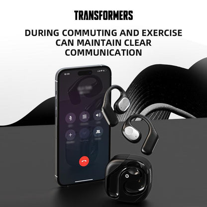 Transformers TF-T18 Wireless Bluetooth Earphones,Ows High-Fidelity Panoramic Sound Headset Textured & Stylish Design Open Ear Headphones Long Battery Life Headphones with Clear Call Mic