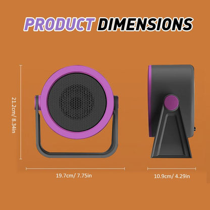 Small Portable Space Heater – Indoor Electric Mini Table Heater, Overheat & Tipping Protection for Office Garage Home